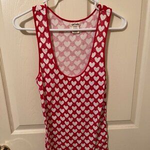 Love Rocks Red with White Hearts Sequined Tank Top.  Size XL.